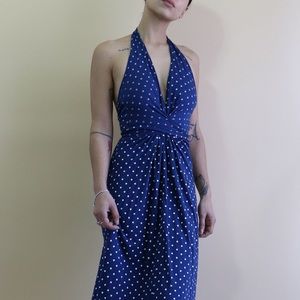 Vintage polka dot retro wrap dress